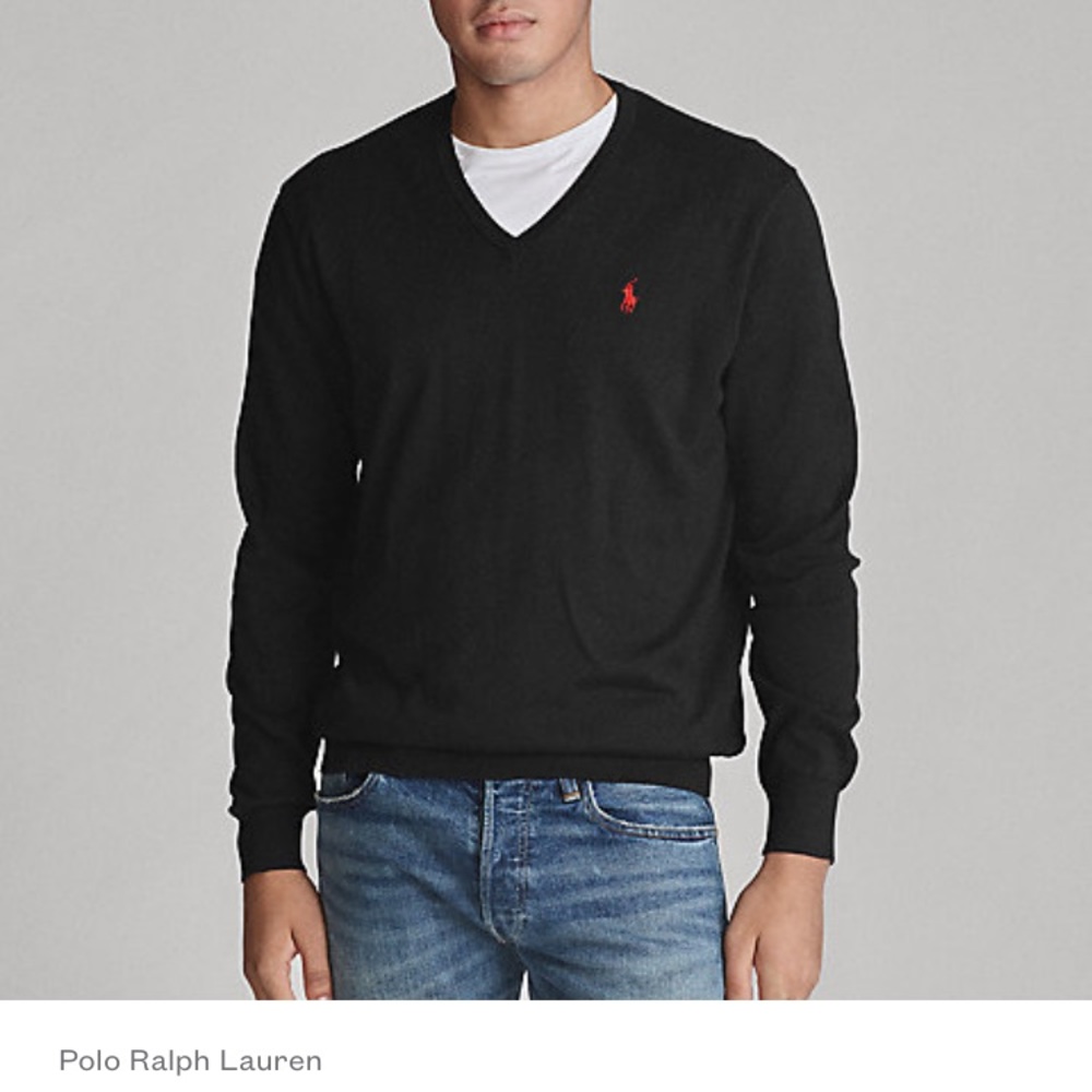 100% lamb wool POLO male sweater crew neck